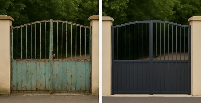 remise en peinture de portail à Wallers