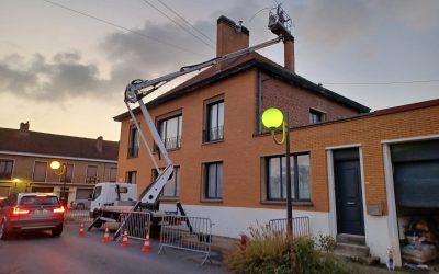 débouchage de cheminée avec camion nacelle